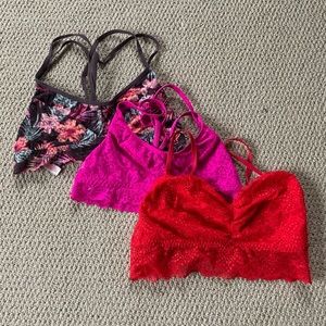3 Pink Victoria’s Secret Bralettes
